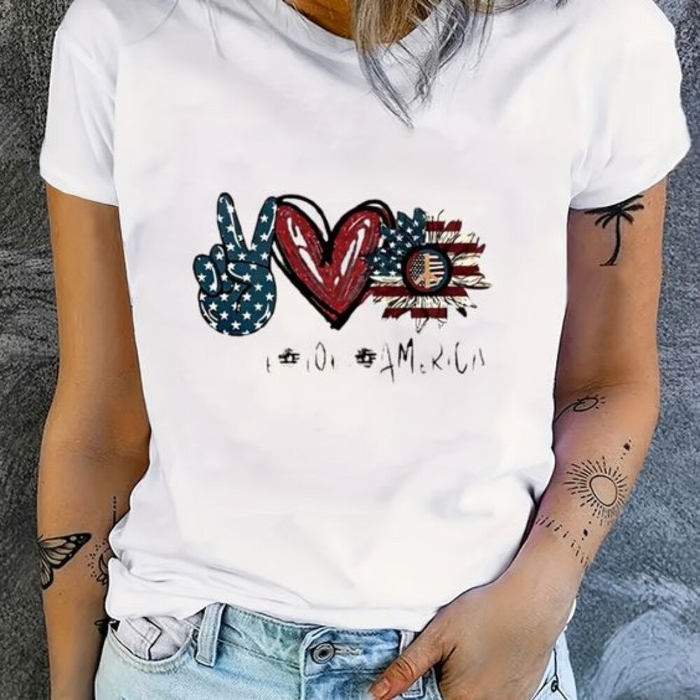 Independence Day Print T-shirt, Fourth Of July Shirt